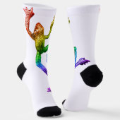 SlipperyJoe's Pride Frog beeldje Levendige kleuren Sokken (Gebogen)