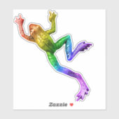 SlipperyJoe's Pride Frog beeldje Levendige kleuren Sticker (Vel)