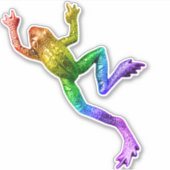 SlipperyJoe's Pride Frog beeldje Levendige kleuren Sticker (Voorkant)