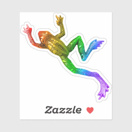 SlipperyJoe's Pride Frog beeldje Levendige kleuren Sticker (Vel)