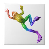 SlipperyJoe's Pride Frog beeldje Levendige kleuren Tegeltje (Voorkant)