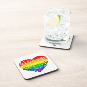 SlipperyJoe's Pride Hart Krabbels hartvorm  Bier Onderzetter