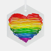 SlipperyJoe's Pride Hart Krabbels hartvorm  Glas Ornament (Achterkant)