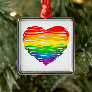SlipperyJoe's Pride Hart Krabbels hartvorm  Metalen Ornament