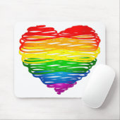 SlipperyJoe's Pride Hart Krabbels hartvorm Muismat (Met muis)