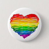 SlipperyJoe's Pride Hart Krabbels hartvorm Ronde Button 5,7 Cm (Voorkant)
