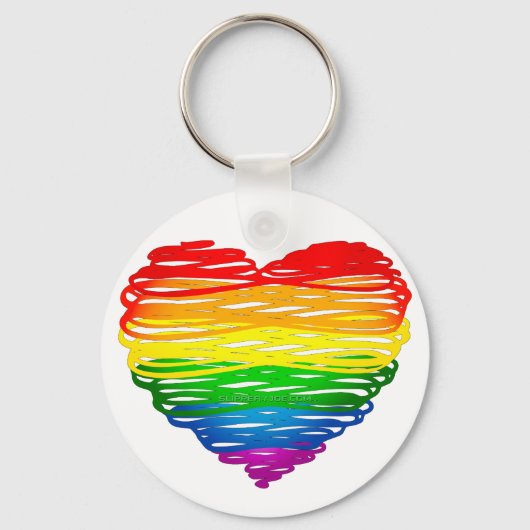 SlipperyJoe's Pride Hart Krabbels hartvorm Sleutelhanger (Voorkant)