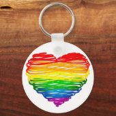 SlipperyJoe's Pride Hart Krabbels hartvorm Sleutelhanger (Voorkant)