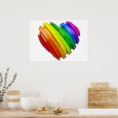 SlipperyJoe's Pride-hart Slices vormde glanzende s Poster (Keuken)