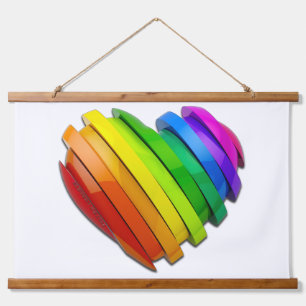 SlipperyJoe's pride-hartafels vormen glanzende shi Hangend Wandkleed