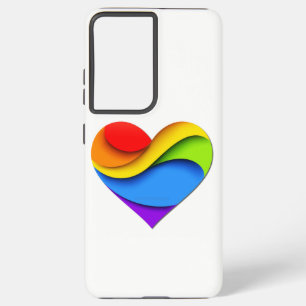 SlipperyJoe's Pride Heart Curves, hartvormig 3-D Samsung Galaxy Hoesje