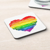 SlipperyJoe's Pride Heart scheurt hartvorm Bier Onderzetter (Linkerzijde)