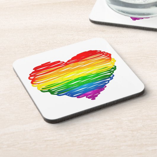 SlipperyJoe's Pride Heart scheurt hartvorm Bier Onderzetter (Linkerzijde)