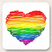 SlipperyJoe's Pride Heart scheurt hartvorm Bier Onderzetter (Voorkant)