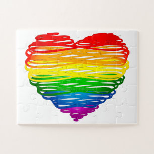 SlipperyJoe's Pride Heart scheurt hartvorm Legpuzzel