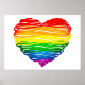 SlipperyJoe's Pride Heart scheurt hartvorm Poster (Voorkant)