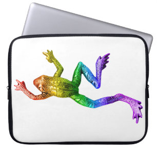 SlipperyJoe's Pride Kikker dier kruipende regenboo Laptop Sleeve