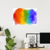 SlipperyJoe's pride kleuren regenboogberoemd Poster (Thuiskantoor)
