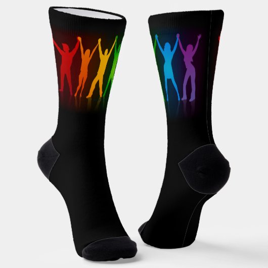 SlipperyJoe's pride mensen geven silhouette kleurf Sokken (Gebogen)