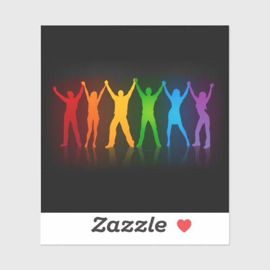 SlipperyJoe's pride mensen geven silhouette kleurf Sticker (Vel)