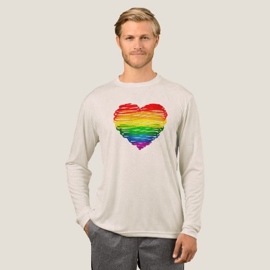 SlipperyJoe's pride scribbled heart shape drawing Tri-Blend Shirt (Voorkant)