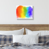 SlipperyJoe's pride splatter regenboog kleuren lev Canvas Afdruk (Insitu (Slaapkamer))