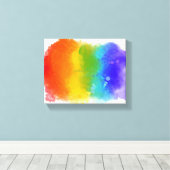 SlipperyJoe's pride splatter regenboog kleuren lev Canvas Afdruk (Insitu (Houten vloer))