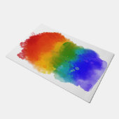 SlipperyJoe's pride splatter regenboog kleuren lev Deurmat (Schuin)