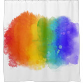 SlipperyJoe's pride splatter regenboog kleuren lev Douchegordijn (Voorkant)