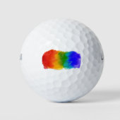 SlipperyJoe's pride splatter regenboog kleuren lev Golfballen (Voorkant)