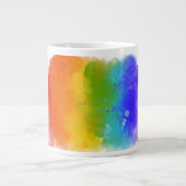 SlipperyJoe's pride splatter regenboog kleuren lev Grote Koffiekop (Voorkant)