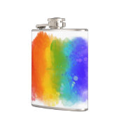 SlipperyJoe's pride splatter regenboog kleuren lev Heupfles (Links)