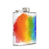 SlipperyJoe's pride splatter regenboog kleuren lev Heupfles (Rechts)