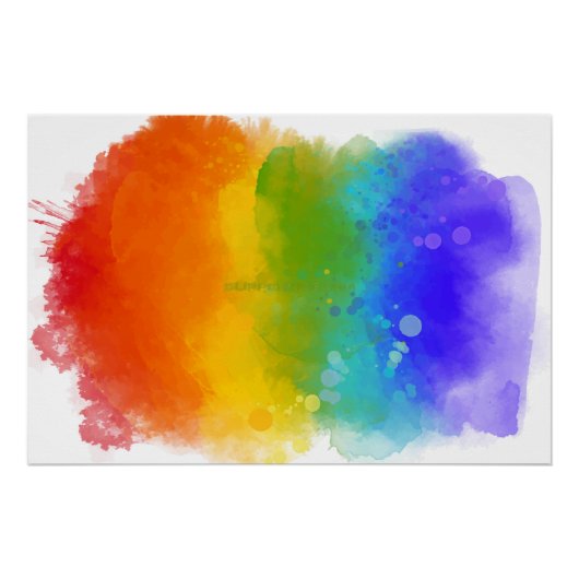SlipperyJoe's pride splatter regenboog kleuren lev Perfect Poster (Voorkant)