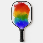SlipperyJoe's pride splatter regenboog kleuren lev Pickleball Paddle (Voorkant)