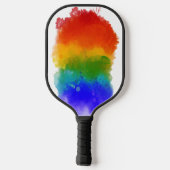 SlipperyJoe's pride splatter regenboog kleuren lev Pickleball Paddle (Achterkant)