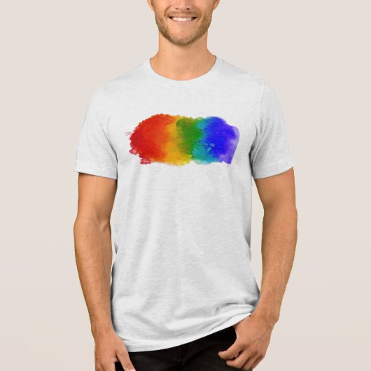 SlipperyJoe's pride splatter regenboog kleuren lev Tri-Blend Shirt (Voorkant)