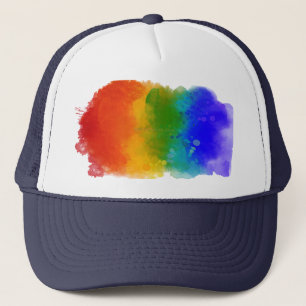 SlipperyJoe's pride splatter regenboog kleuren lev Trucker Pet