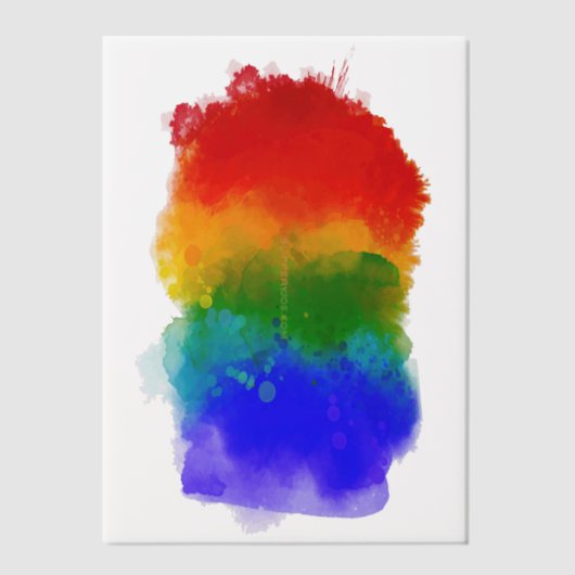 SlipperyJoe's pride splatter regenboog kleuren lev Vellum Uitnodigingen (Voorkant)