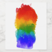 SlipperyJoe's pride splatter regenboog kleuren lev Wijn Etiket (Enkel label)
