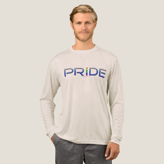 SlipperyJoe's pride word metallic letters radiates Tri-Blend Shirt (Voorkant)