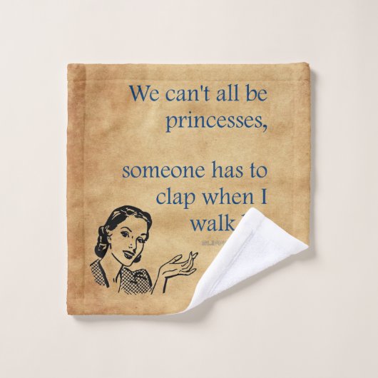 SlipperyJoe's Prinses klap lopen grappig jaren 50  Bad Handdoek (Wasdoekje)