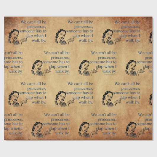 SlipperyJoe's Prinses klap lopen grappig jaren 50  Cadeaupapier (Vlak)