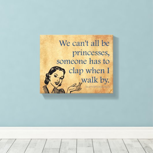 SlipperyJoe's Prinses klap lopen grappig jaren 50 Canvas Afdruk (Insitu (Houten vloer))