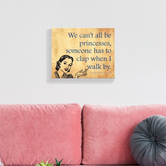 SlipperyJoe's Prinses klap lopen grappig jaren 50  Canvas Afdruk (Insitu (Woonkamer))