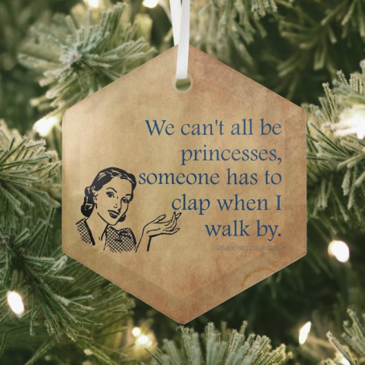 SlipperyJoe's Prinses klap lopen grappig jaren 50  Glas Ornament (Insitu)