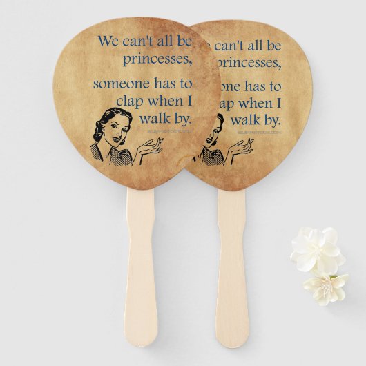 SlipperyJoe's Prinses klap lopen grappig jaren 50  Handwaaier (Voorkant en achterkant)