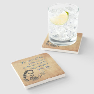 SlipperyJoe's Prinses klap lopen grappig jaren 50  Stenen Onderzetter