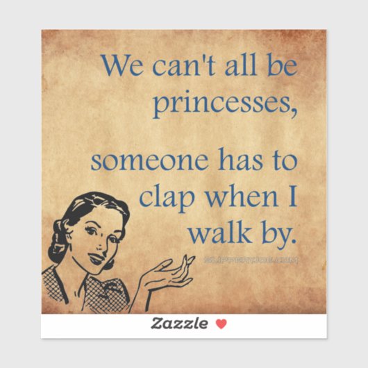 SlipperyJoe's Prinses klap lopen grappig jaren 50  Sticker (Vel)