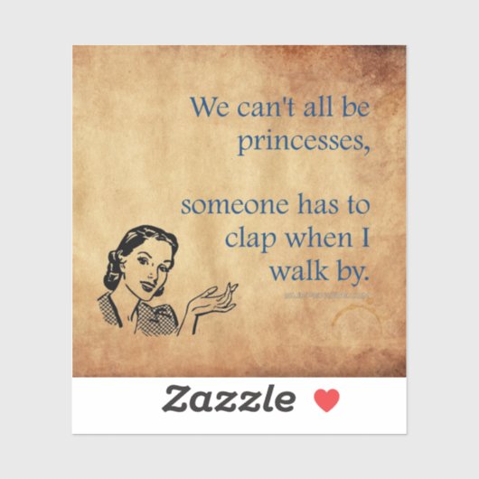 SlipperyJoe's Prinses klap lopen grappig jaren 50  Sticker (Vel)